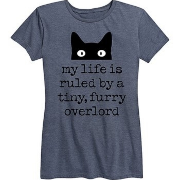 Top😺"My life ...tiny, furry, overlord" 😺tee shirt blouse - Picture 3 of 8